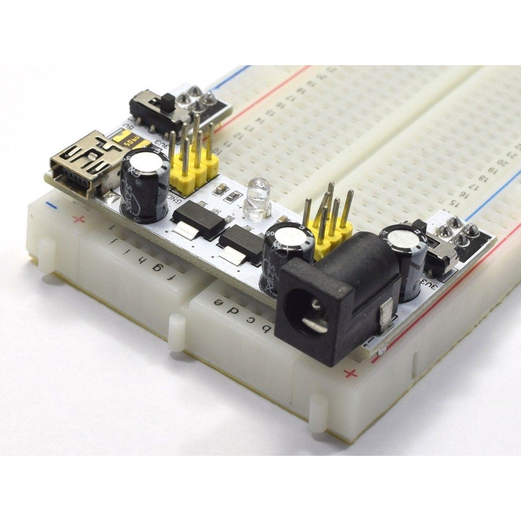 Breadboard Power Module พร้อมสวิตช์ 7-12V to 5V 3.3V