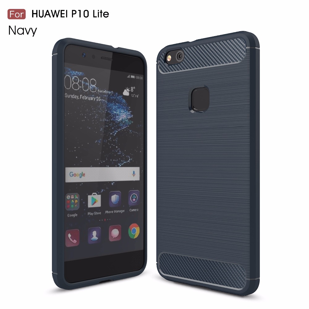 Case Huawei P10 Lite #เคสฝาหลังคาร์บอนไฟเบอร์ TPU