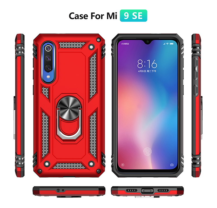 เคส Xiaomi Mi 9 SE #เคสฝาหลัง Hybrid TPU+PC มีแหวนสวมนิ้ว