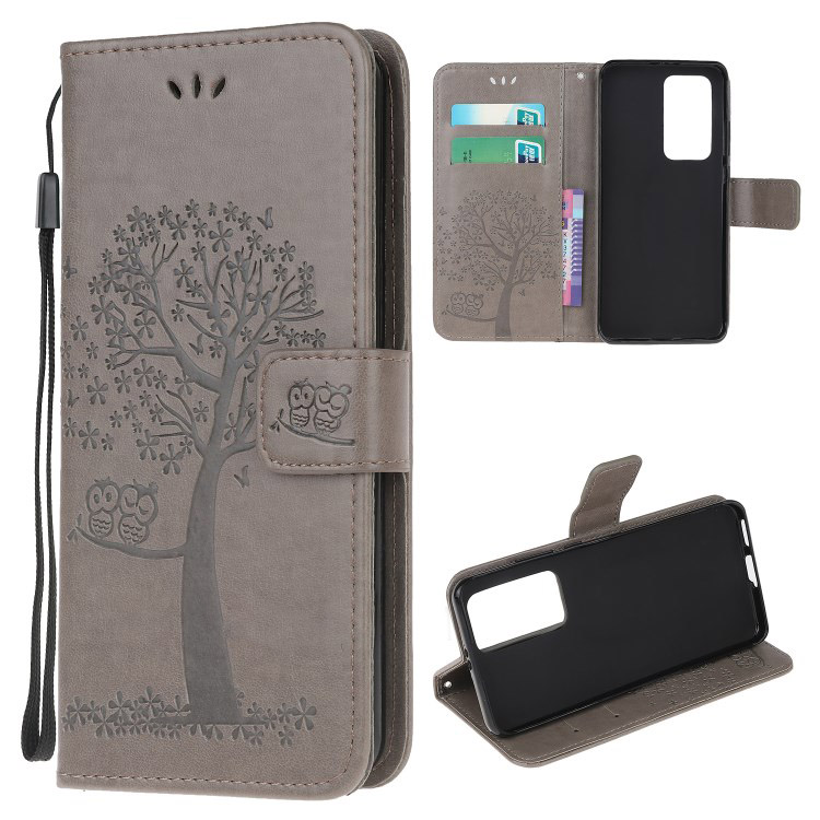 เคส Xiaomi Mi 10T Pro #เคสฝาพับพิมพ์ลายต้นไม้นกฮูกกระเป๋าสตางค์ Imprint Tree and Owls Wallet PU Leather