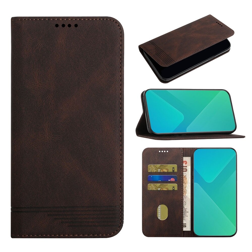 เคส Samsung Galaxy S21 FE 5G #เคสฝาพับหนัง PU สไตล์กระเป๋าสตางค์พร้อมช่องใส่การ์ด Luxury Flip Stand Card Phone Leather Wallet Cover Casing Auto-absorbed Smartphone