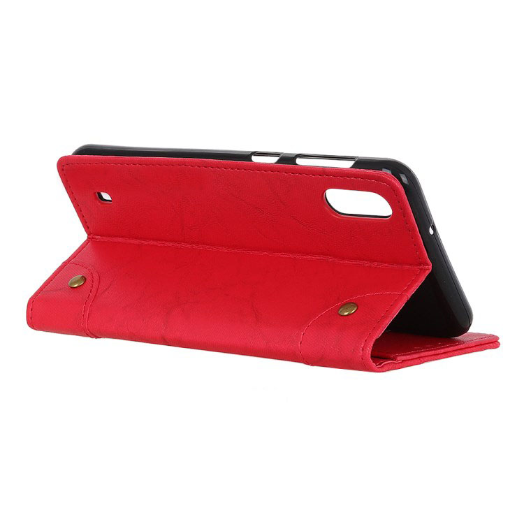 เคส Samsung Galaxy A10 #เคสฝาพับแบบกระเป๋าสตางค์หนัง PU สไตล์ Retro