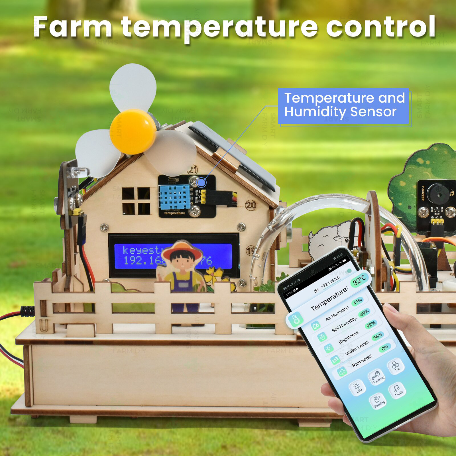 ชุดการเรียนรู้สมาร์ทฟาร์มคิท Smart Farm Kit for ESP32 และแอพพลิเคชั่น