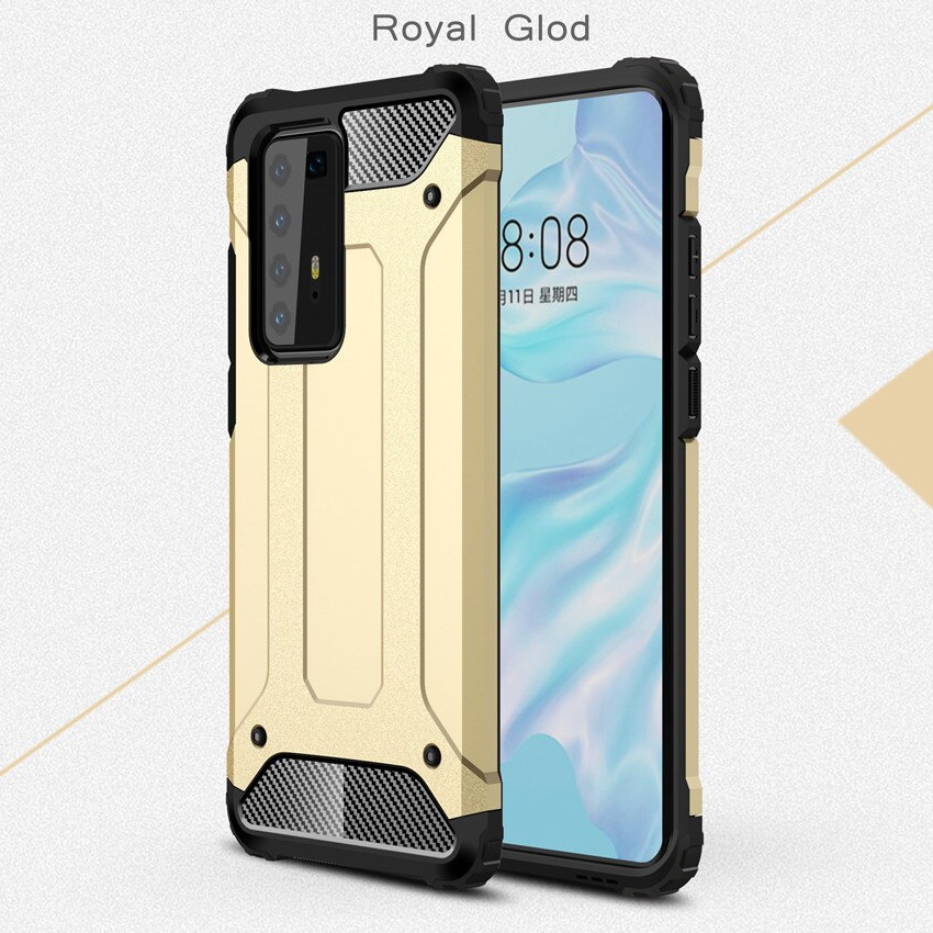 Case Huawei P40 #เคสฝาหลังเกราะป้องกัน ไฮบริด พลาสติก+TPU Heavy Duty Rugged Hybrid