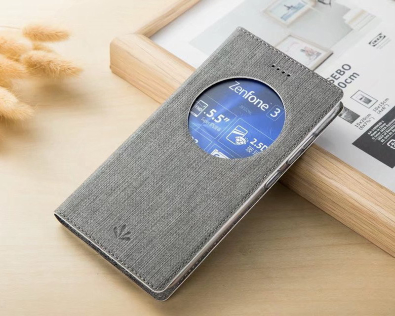 เคส Asus Zenfone 3 ZE552KL #เคสฝาพับหนัง PU มีช่องวิว VILI Folding Stand Hollow Window Leather