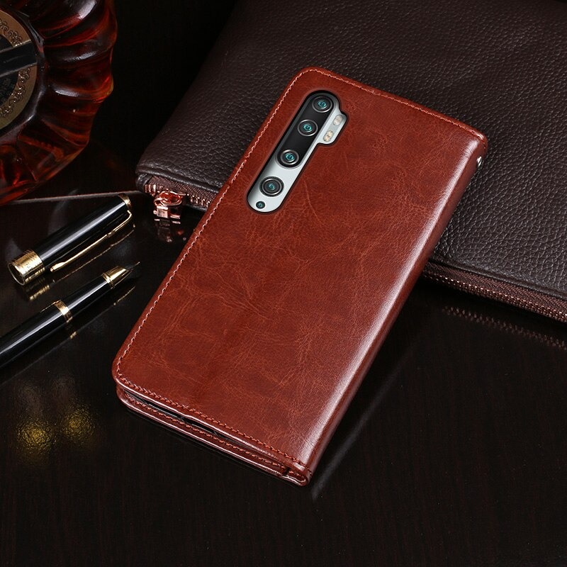 Case Xiaomi Mi Note 10 Pro #เคสฝาพับแบบกระเป๋าสตางค์หนัง PU ผิวหนังม้า Crazy Horse
