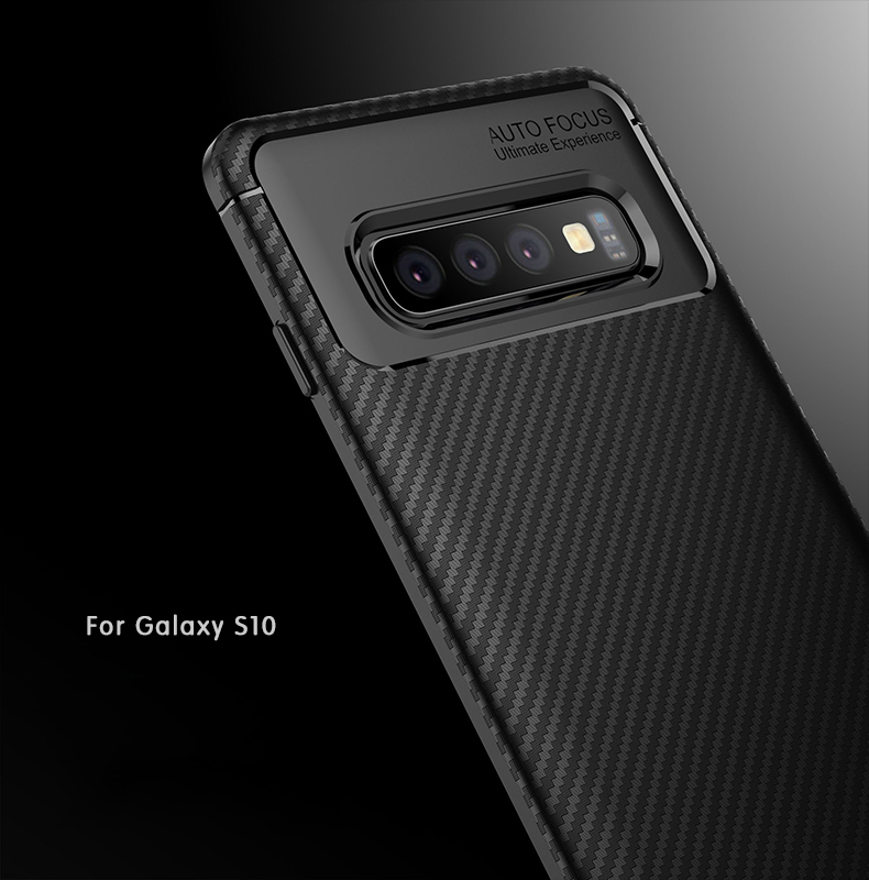 Case Samsung Galaxy S10 #เคสฝาหลังนิ่ม Carbon Fiber Drop Resistant TPU