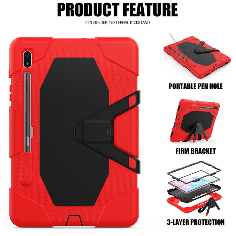 Case Samsung Galaxy Tab S6 T860 T865 #เคสฝาหลังไฮบริดกันกระแทก ซิลิโคน+พลาสติก Combo Shell ที่มีน้ำหนักเบา