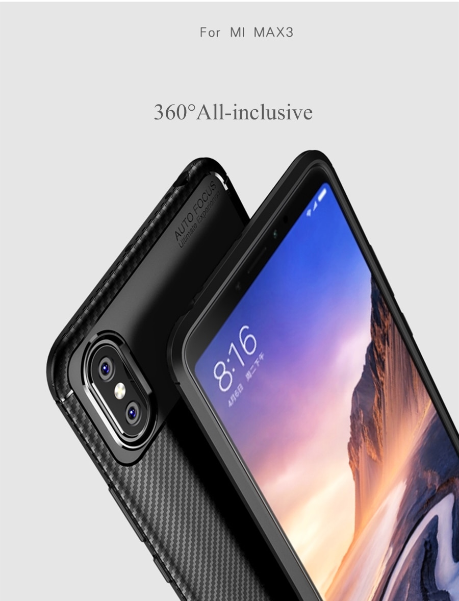 Case Xiaomi Mi Max 3 #เคสฝาหลัง TPU คาร์บอนไฟเบอร์ Beetle Series Carbon Fiber