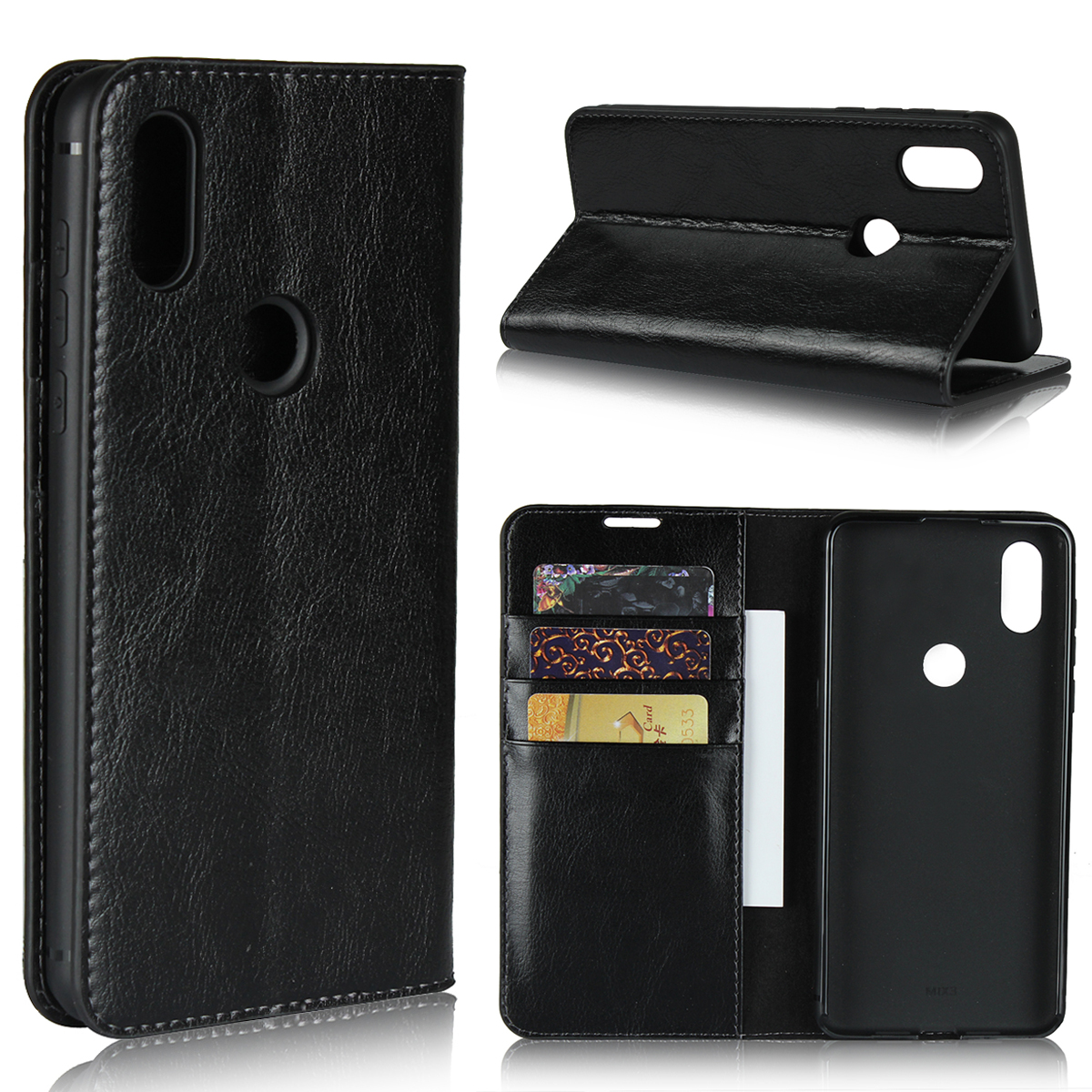 Case Xiaomi Mi Max 3 #เคสฝาพับหนังแท้แบบกระเป๋าสตางค์คุณภาพดี Crazy Horse Genuine Leather Cover