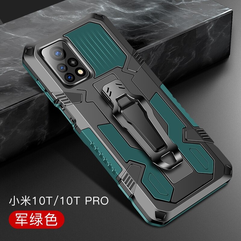 Case Xiaomi Mi 10T Pro #เคสฝาหลังกันกระแทกมีคลิบหนีบ ไฮบริด พลาสติก+TPU Heavy Duty Rugged Hybrid