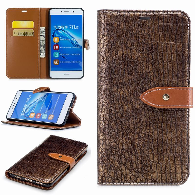 Case Huawei Y7 / Y7 Prime #เคสฝาพับหนัง PU รูปแบบหนังจระเข้สไตล์กระเป๋าสตางค์สวยงามทันสมัย