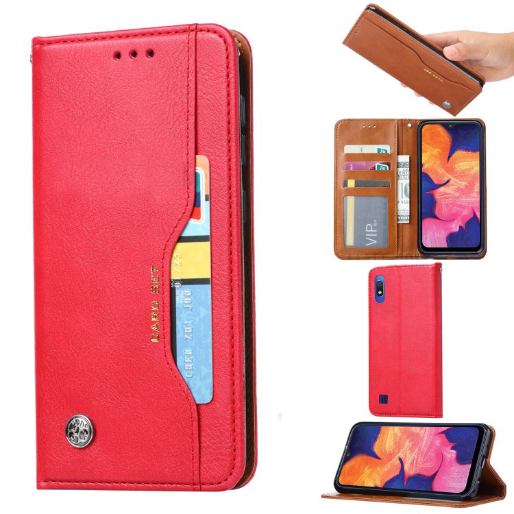 เคส Samsung Galaxy A10 #เคสฝาพับแบบกระเป๋าสตางค์หนัง PU มีช่องเสียบบัตรคุณภาพดี