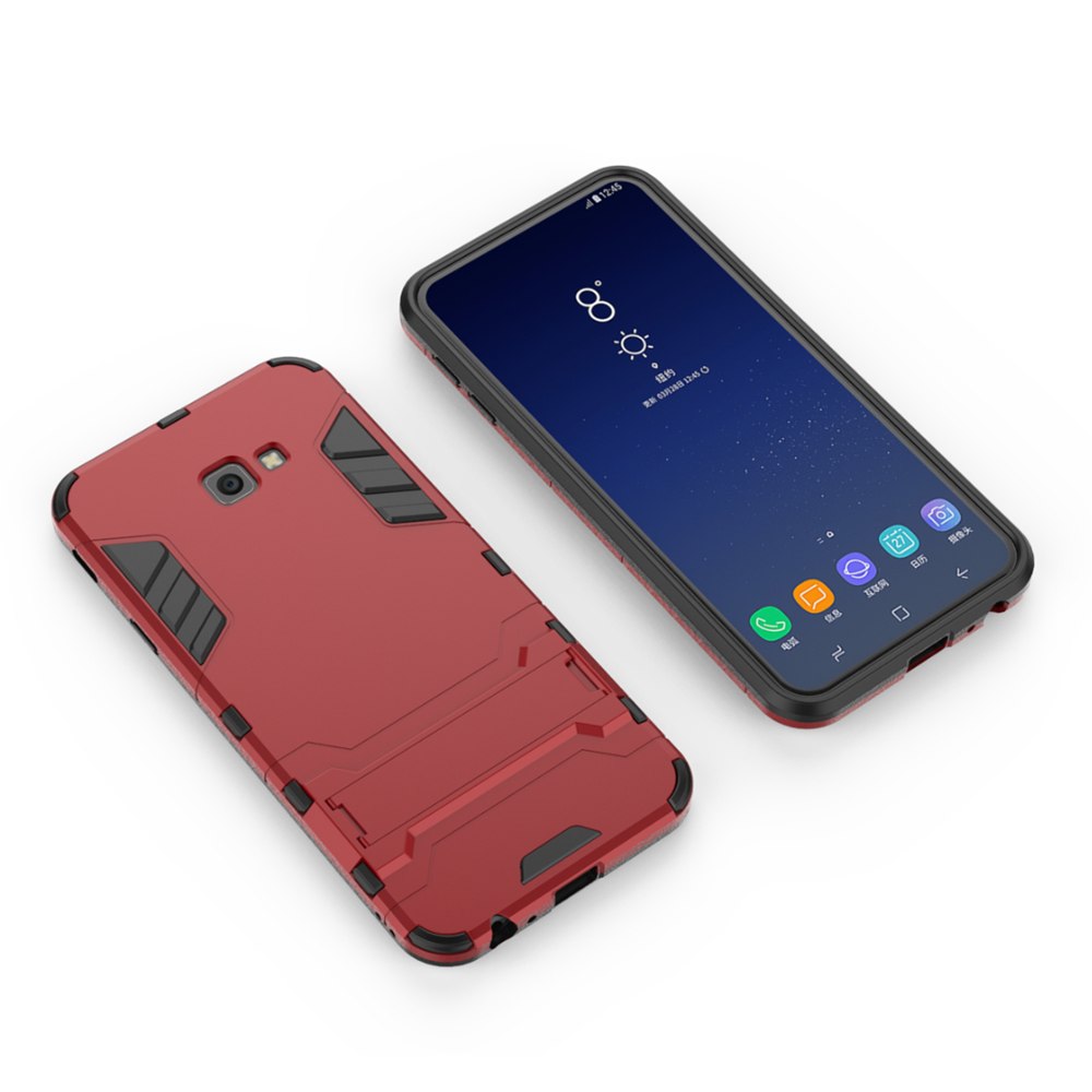 Case Samsung Galaxy J4+ #เคสฝาหลังพลาสติก ไฮบริด TPU + Kickstand