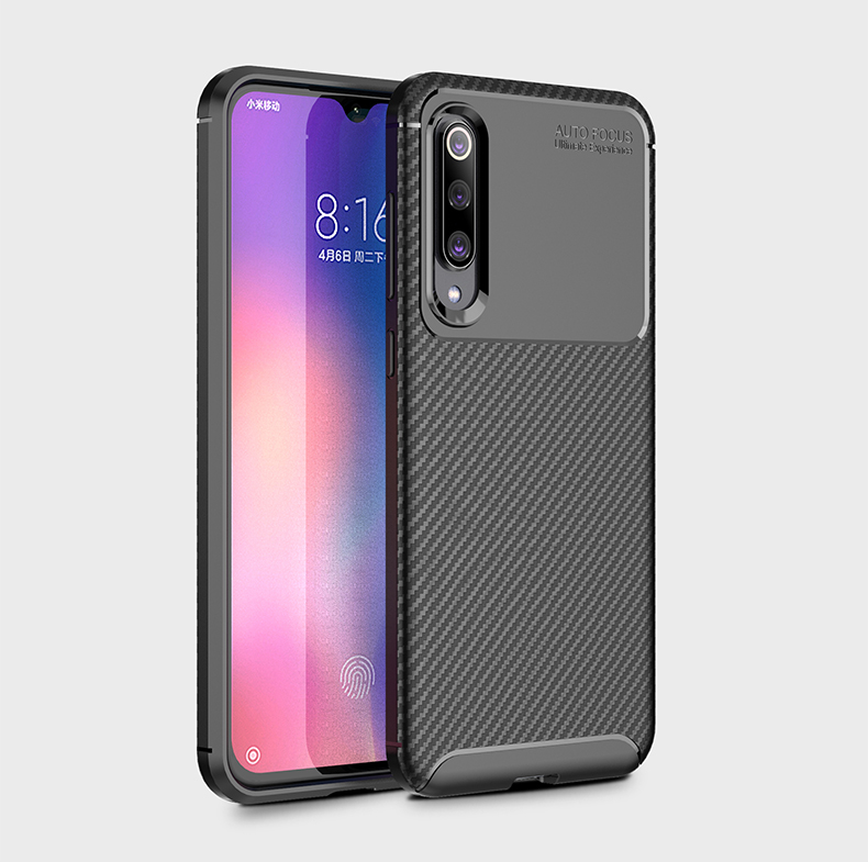 Case Xiaomi Mi 9 SE #เคสฝาหลังนิ่ม Carbon Fiber Drop Resistant TPU