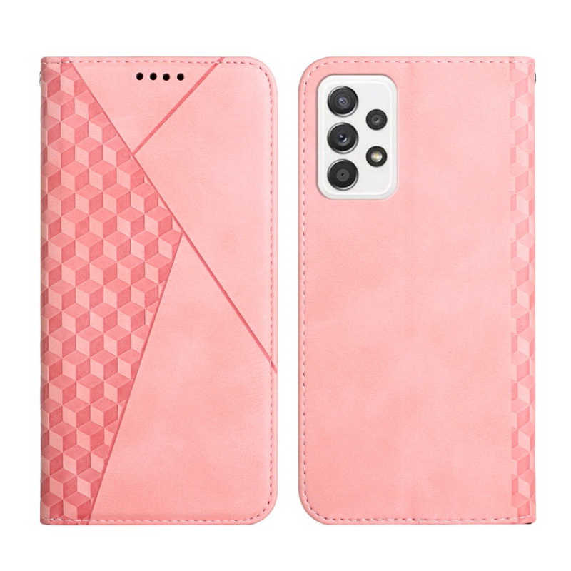 เคส Samsung Galaxy A53 5G #เคสฝาพับแบบกระเป๋าสตางค์ Magnetic Flip Wallet Bracket Leather Lattice TPU Phone Case