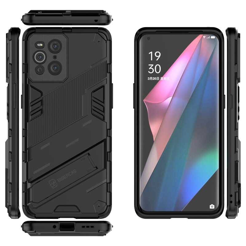 เคส OPPO Find X3 Pro #เคสฝาหลังพลาสติก ไฮบริด TPU + Kickstand