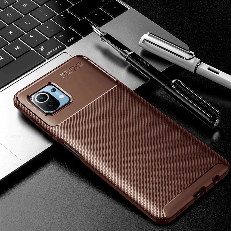 Case Xiaomi Mi 11 Lite #เคสฝาหลังนิ่ม Carbon Fiber Anti-drop TPU Protection
