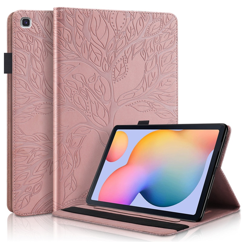 เคส Samsung Galaxy Tab S6 Lite 10.4 SM-P610 P615 P617 #เคสฝาพับหนัง PU ลายต้นไม้ Life Tree Print Leather Stand Smart Case Cover