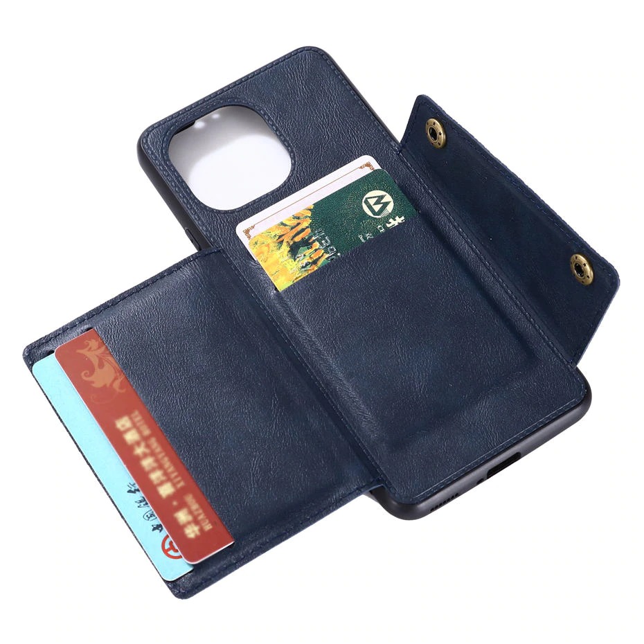 เคส Xiaomi Mi 11 #เคสแบบฝาหลัง TPU เคลือบหนัง PU มีแผ่นโลหะช่องเก็บบัตร PU Leather Coated TPU Card Holder Magnetic Kickstand