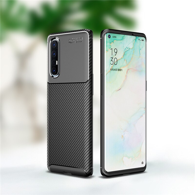 Case OPPO Reno 3 Pro 4G 6.4 นิ้ว #เคสฝาหลังนิ่ม Carbon Fiber Anti-drop TPU Protection