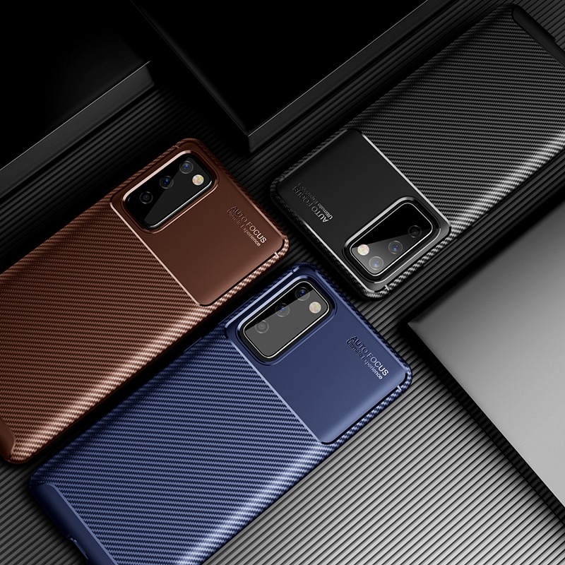 Case Samsung Galaxy S20 FE/S20 FE 5G #เคสฝาหลังนิ่ม Carbon Fiber Anti-drop TPU Protection
