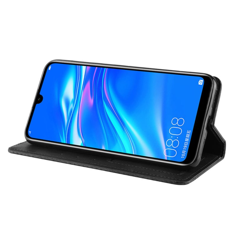 เคส Y7 Pro (2019) #เคสฝาพับปกหนังสไตล์วินเทจดูดซับอัตโนมัติแบบกระเป๋าสตางค์