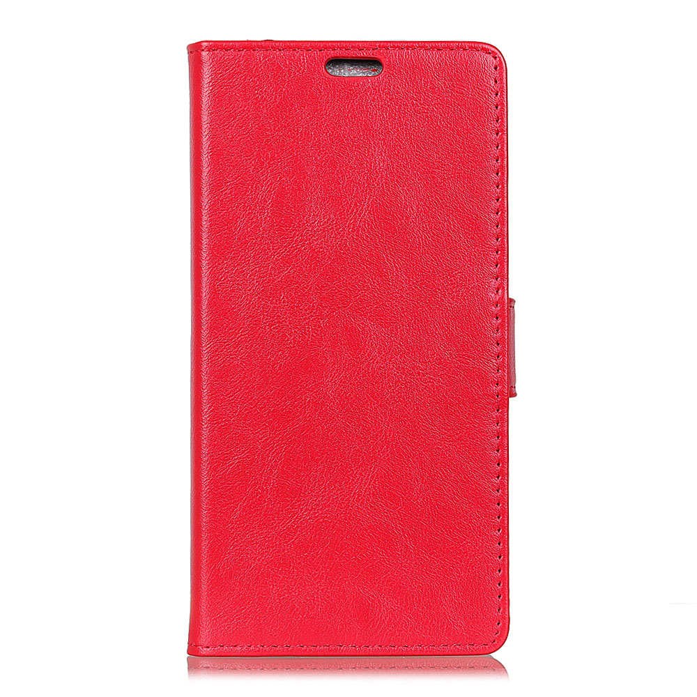 เคส Huawei Y9 2018 #เคสฝาพับหนัง PU ผิวหนังม้า Crazy Horse Grain Leather