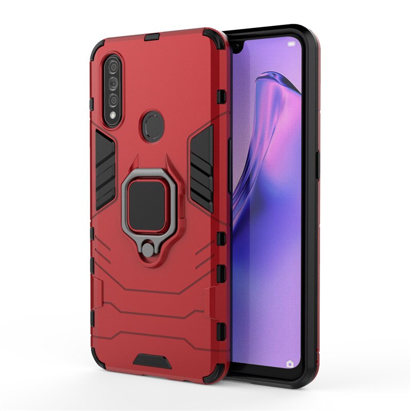 Case OPPO A31 2020 #เคสฝาหลังพลาสติกแข็ง +TPU Hybrid Case มีแหวนสวมนิ้วโลหะ