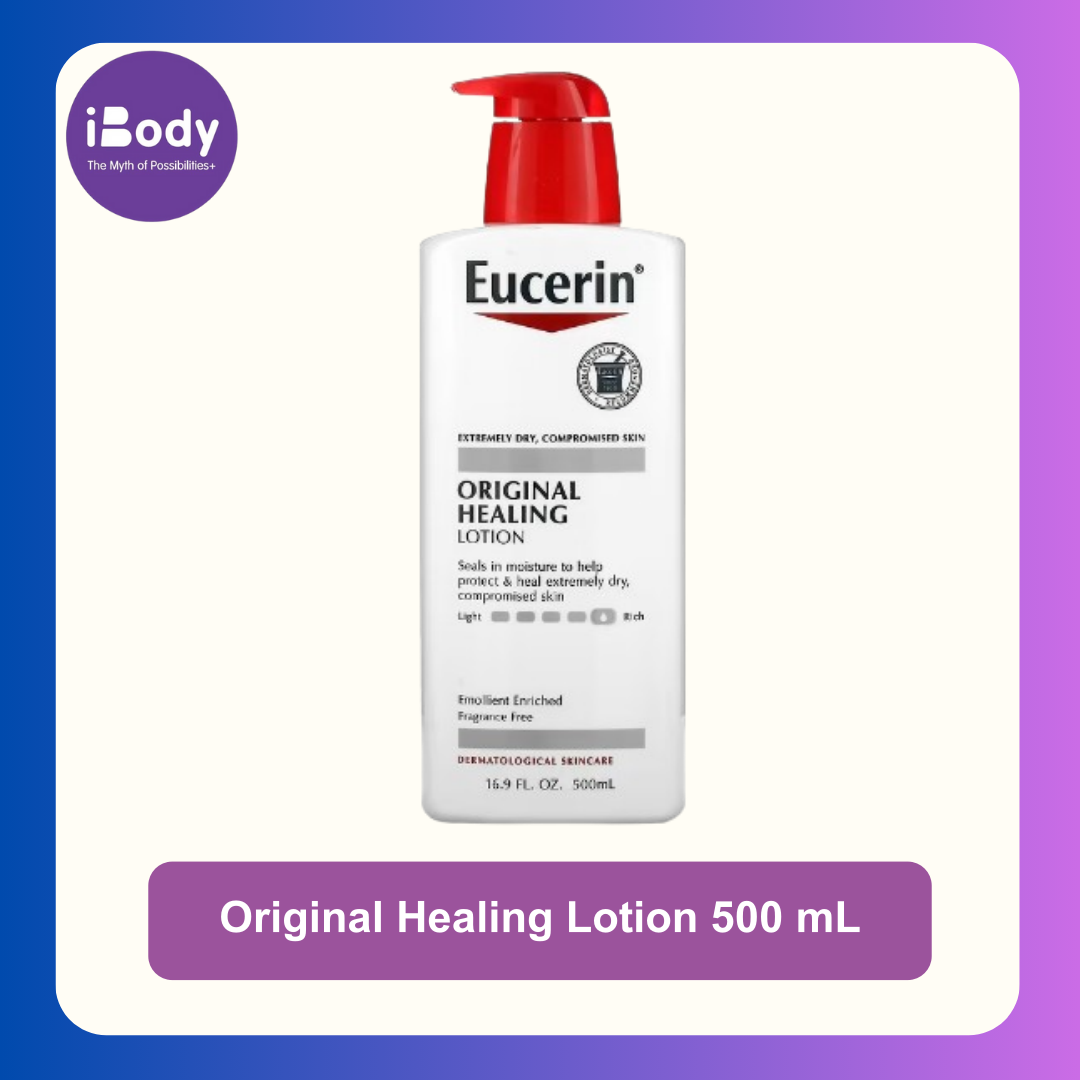 Eucerin® Original Healing Lotion 500mL ยูเซอรีนโลชั่น ยูเซอรินโลชั่นออริจินัล สูตรเพื่อผิวแห้งมาก เป็นขุย ลอก แตก หรือต้องการให้ความชุ่มชื่นกับผิวมากเป็นพิเศษ
