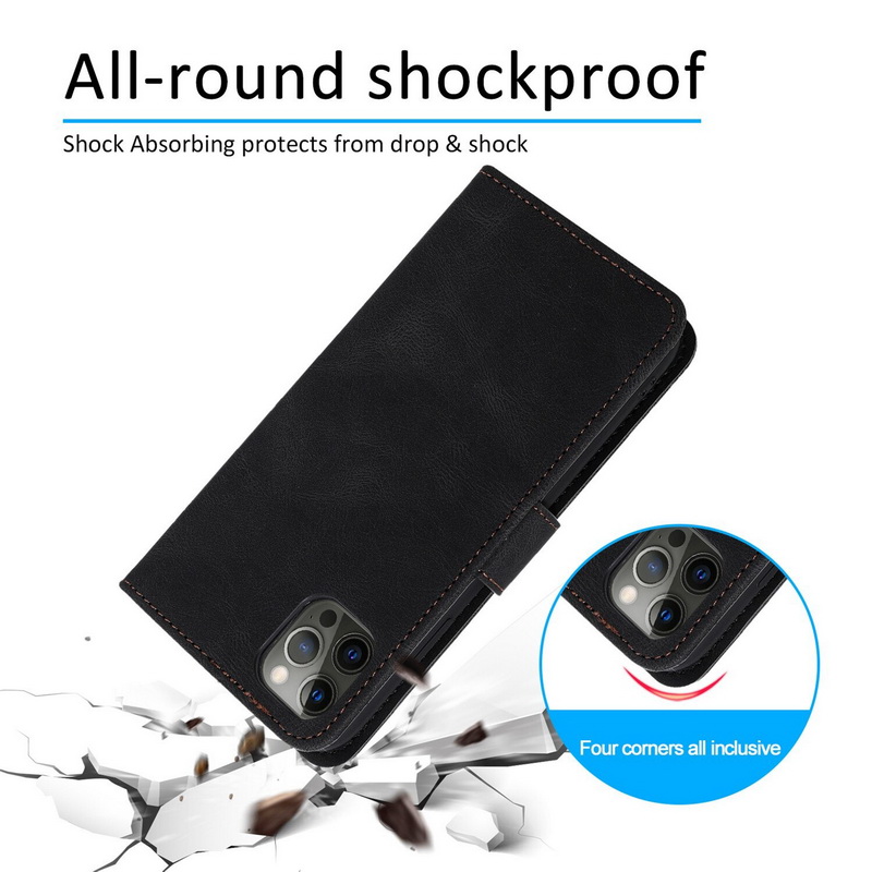 เคส iPhone 14 #เคสฝาพับหนัง PU Splicing Stitching Stand Skin-touch Leather
