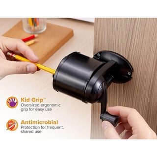 BOSTITCH® Manual Pencil Sharpener, Black (MPS1-BLK) Metal Antimicrobial เครื่องเหลาดินสอ 8 รู แบบใช้มือหมุน