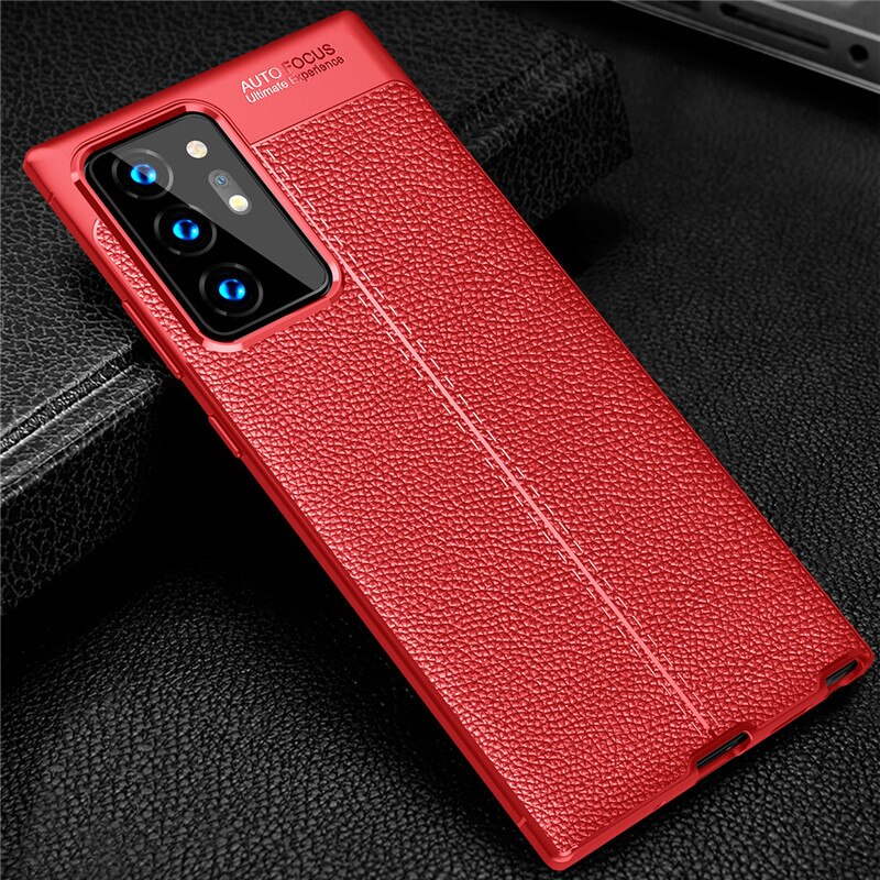 Case Samsung Galaxy S20 Ultra / S20 Ultra 5G #เคสฝาหลัง TPU ผิวลิ้นจี่ช่วยป้องกันลายนิ้วมือและกันลื่นได้ดี