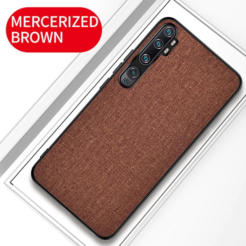 เคส Xiaomi Mi Note 10 Pro #เคสฝาหลังเคลือบผิวผ้า Matte Cloth PU + PC + TPU Hybrid