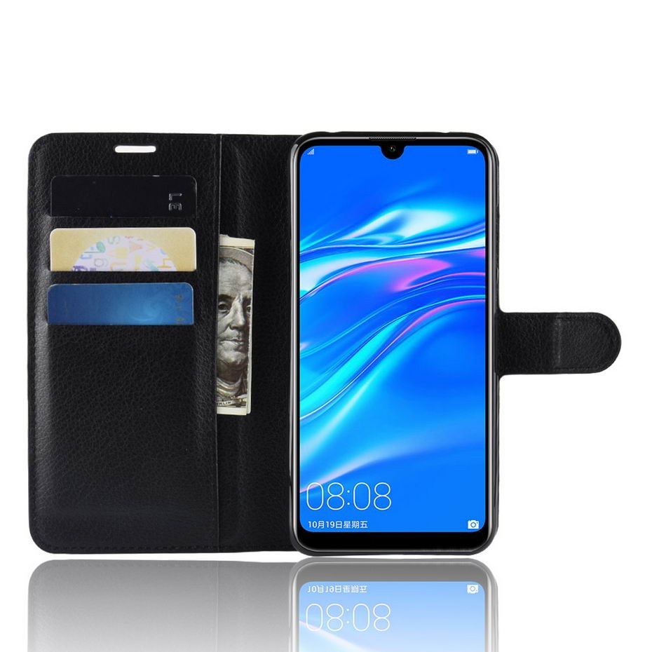เคส Y7 Pro (2019) #เคสฝาพับสไตล์กระเป๋าสตางค์หนัง PU ผิวลิ้นจี่