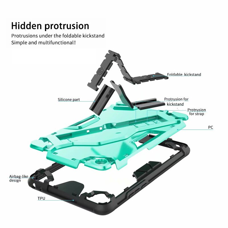 Case Xiaomi Mi Pad 4 ขนาด 8 นิ้ว #เคสฝาหลังแท็บเล็ตกันกระแทกมีที่สวมนิ้ว Shield Style Strap Kickstand