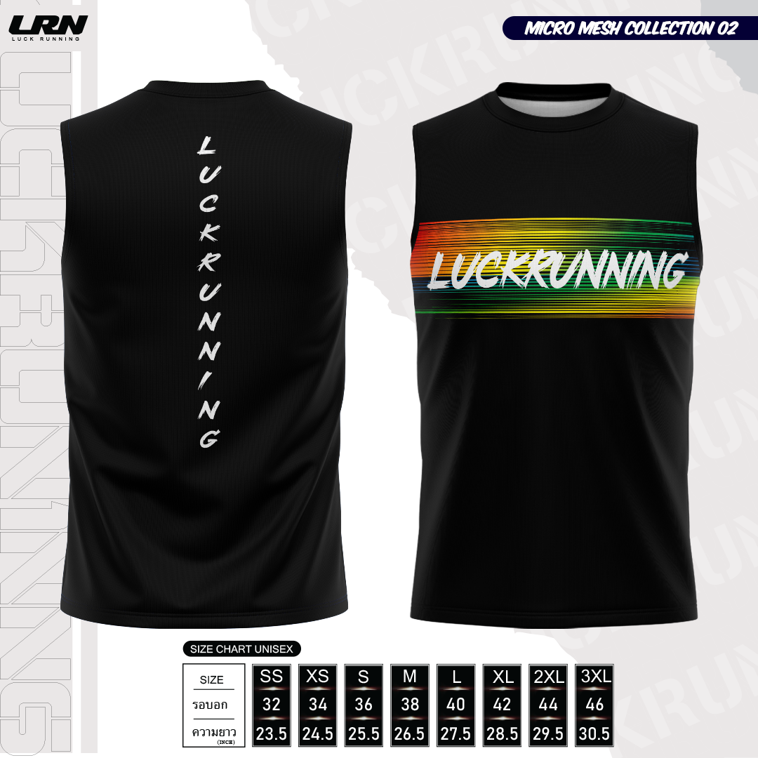 เสื้อวิ่งพิมพ์ลาย LRN Collection 02 เนื้อผ้า Micro Mesh สำหรับวิ่งมาราธอน (MM03)