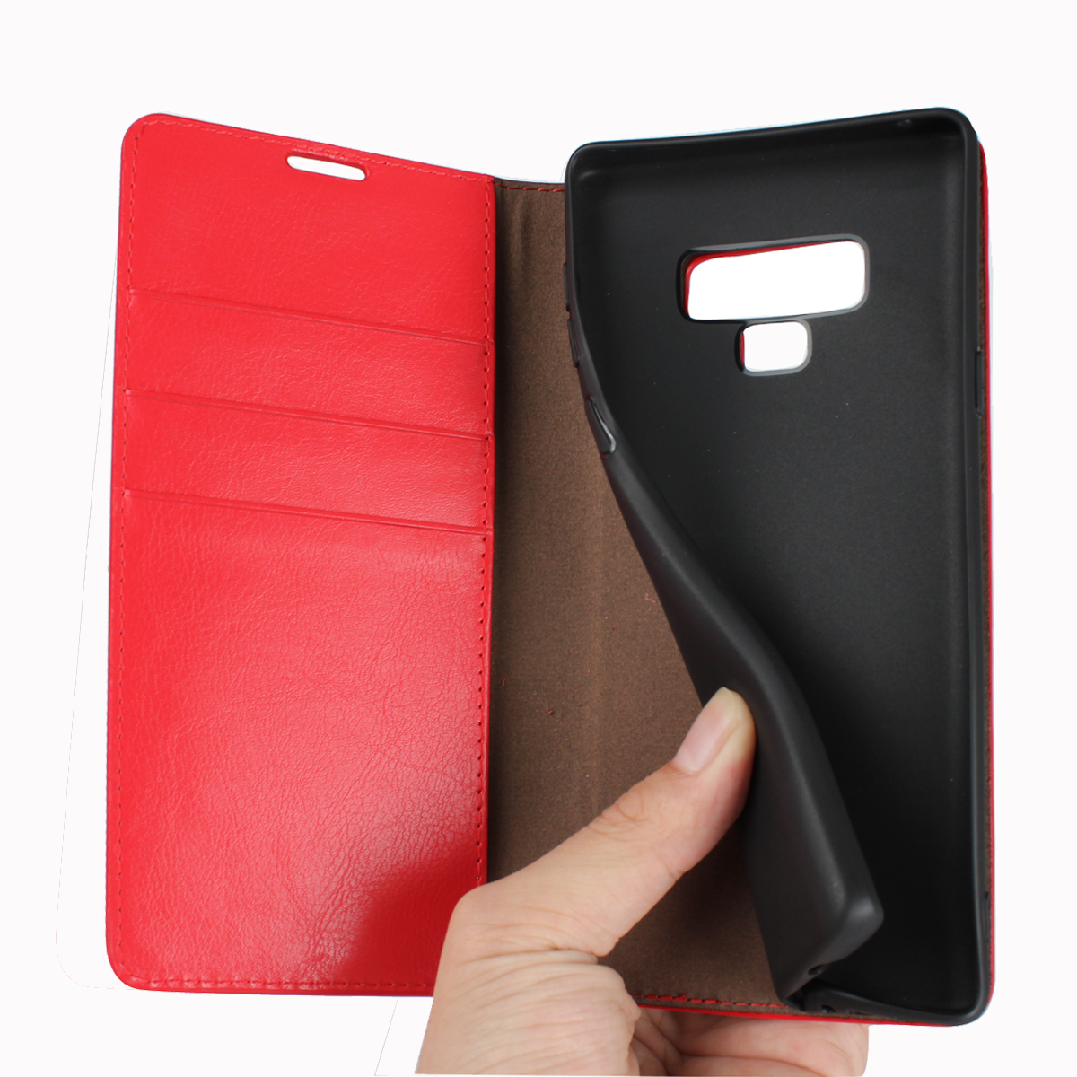 เคส Samsung Galaxy Note 9 #เคสฝาพับแบบกระเป๋าสตางค์หนังแท้ Crazy Horse Genuine Leather Wallet Shell