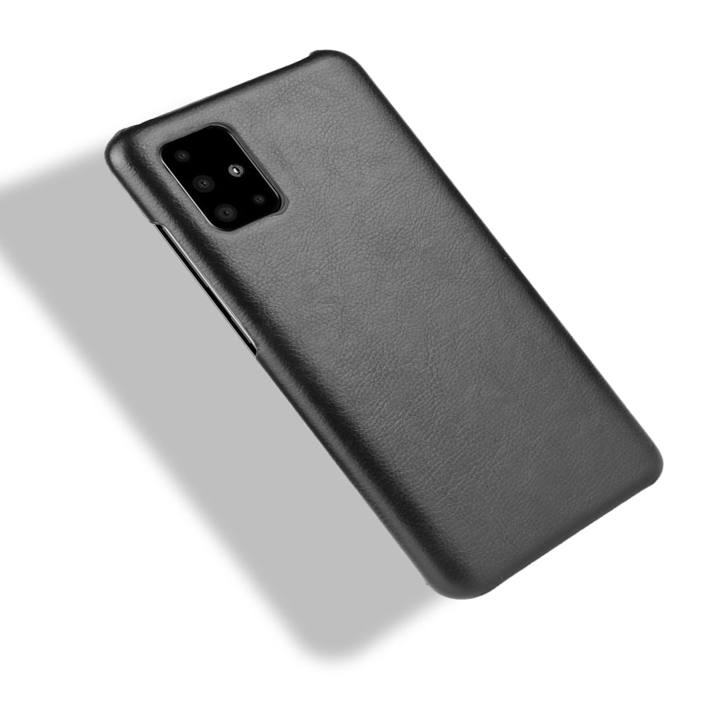 เคส Samsung Galaxy A51 #เคสฝาหลังพลาสติกแข็งเคลือบหนัง PU ลายผิวลิ้นจี่ Litchi Skin Leather Coated