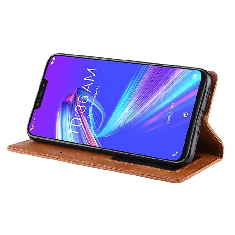 เคส Asus Zenfone Max Pro (M2) ZB631KL #เคสฝาพับปกหนังสไตล์วินเทจดูดซับอัตโนมัติแบบกระเป๋าสตางค์