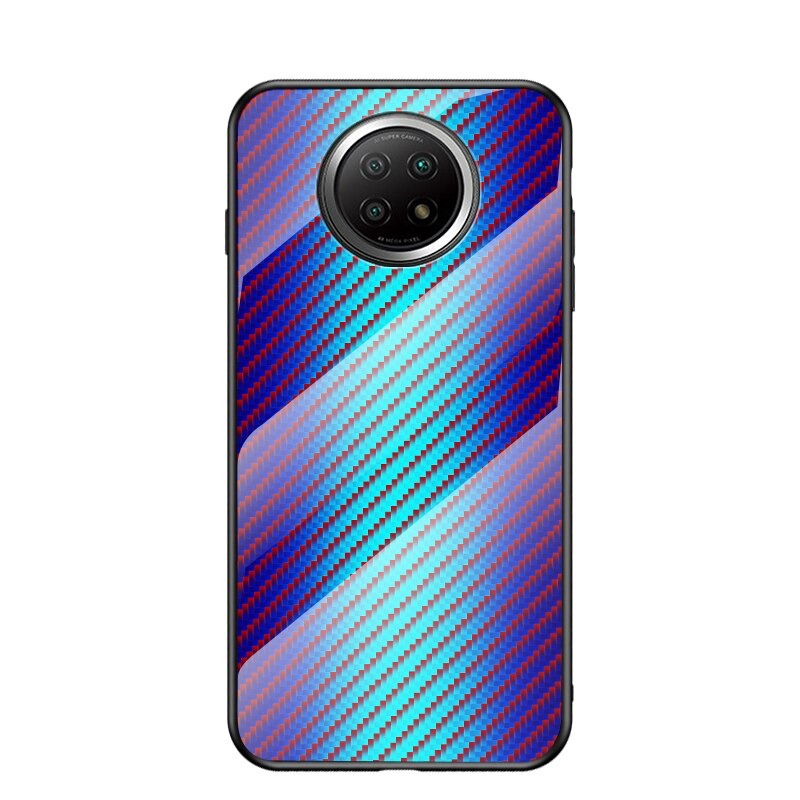 เคส Redmi Note 9T 5G #เคสฝาหลัง Gradient Color ลายคาร์บอนไฟเบอร์ Carbon fiber texture Glass Hybrid Soft Silicone Cover