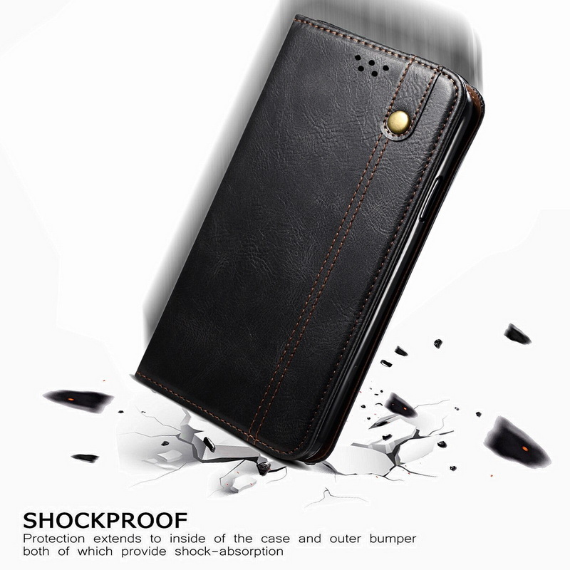 Case Samsung Galaxy A42 5G #เคสแบบฝาพับหนัง PU ผิวหนังม้า Waxy Crazy Horse Texture TPU + PU Leather Case Cover