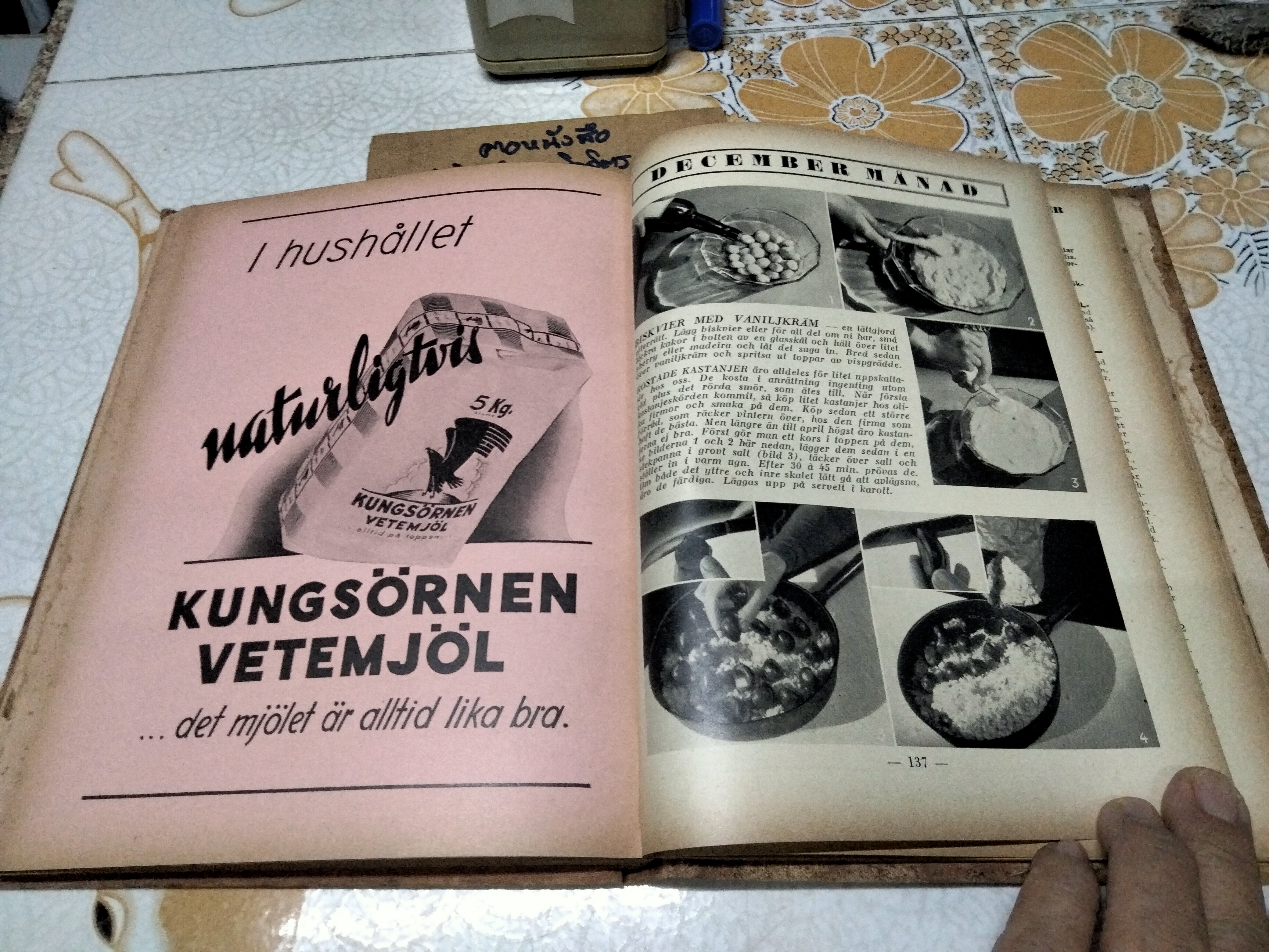 Husmoderns Köksalmanack Ideal almanackan, 1936 หนังสือแม่บ้านการเรือน ฉบับภาษาสวีเดน พิมพ์ พ.ศ. 2479 **สินค้าหมด**