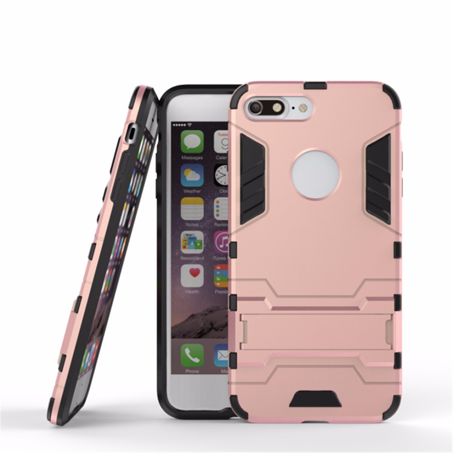 เคสiphone 7 plus / 8 plus เคสฝาหลัง Solid PC + TPU Hybrid พร้อมขาตั้งในตัวสวยงามทันสมัย