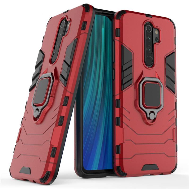 Case Xiaomi Redmi Note 8 Pro #ฝาหลังพลาสติกแข็ง +TPU Hybrid Case มีแหวนสวมนิ้วโลหะ