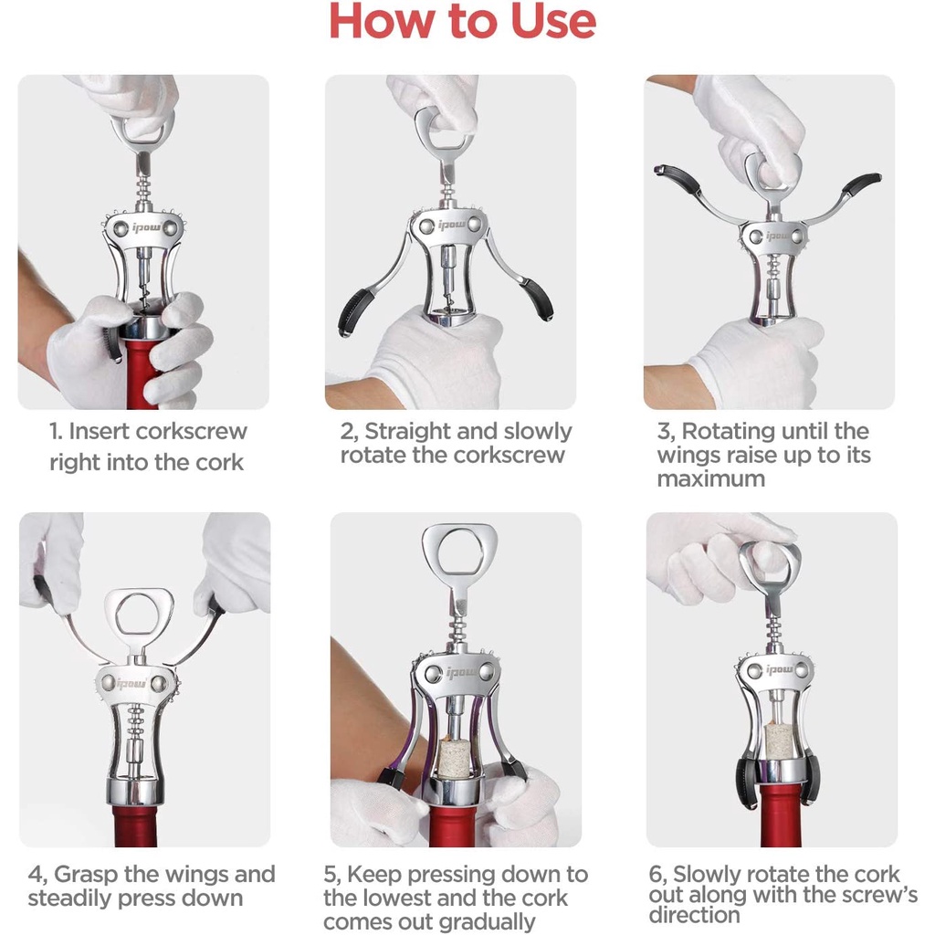 IPOW® Corkscrew Wine Opener ที่เปิดขวดไวน์ ที่เปิดไวน์ จุกไวน์ จุกไม้ก๊อก