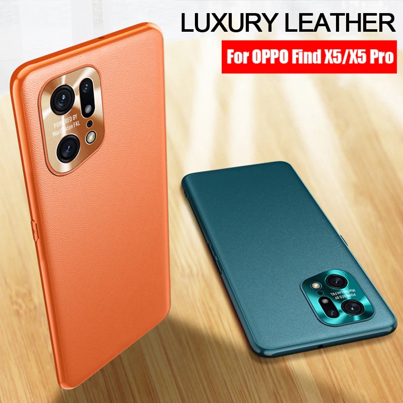 เคส OPPO Find X5 Pro 5G #เคสแบบฝาหลัง TPU เคลือบหนัง PU มีกันเลนส์กล้อง Leather Cases Soft Matte Shockproof Protect Camera Back Cover