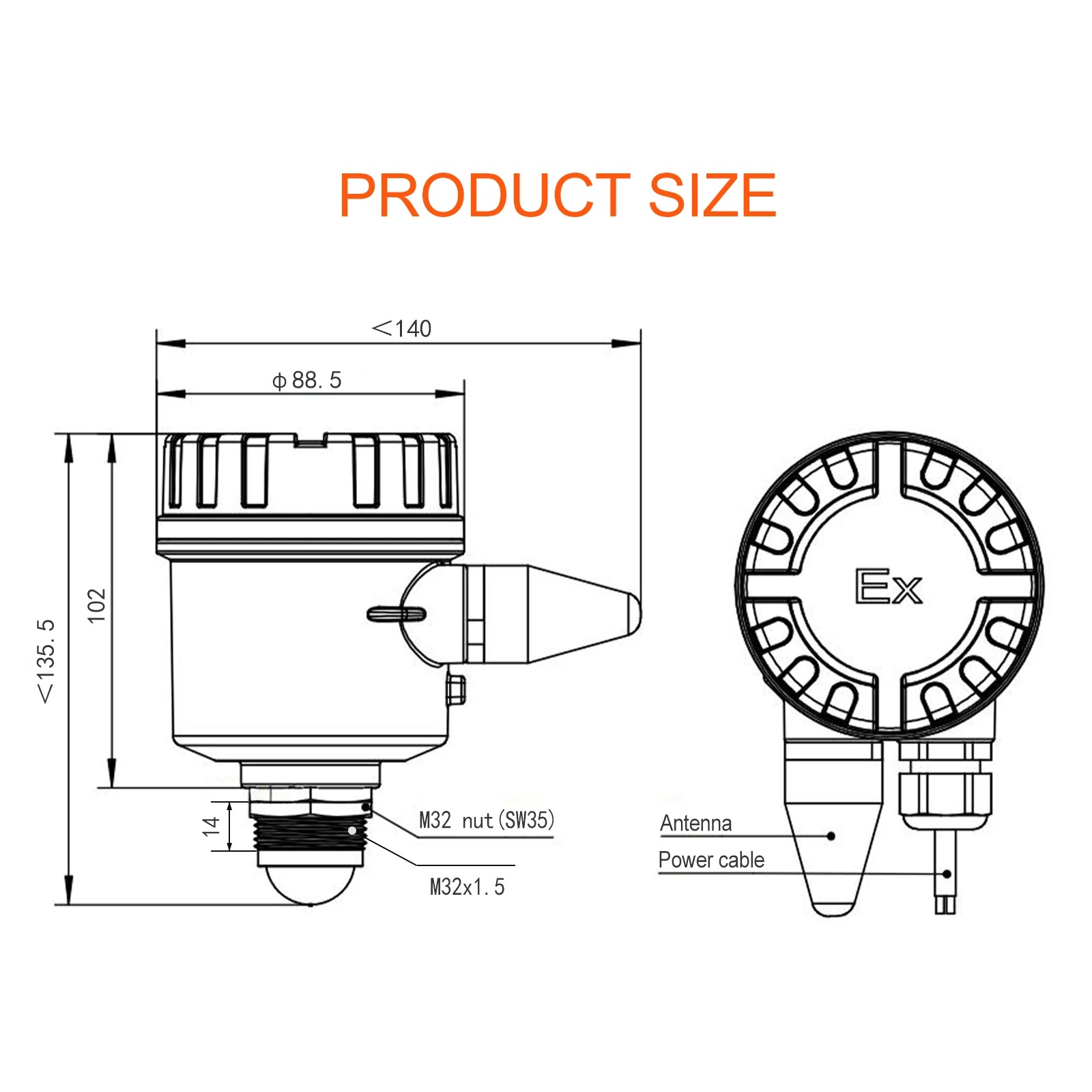 เซ็นเซอร์วัดระดับน้ำในถังสูง 0-10 m พร้อมแอพพลิเคชั่น ทำงานร่วมกับ Google Alexa, Assistance