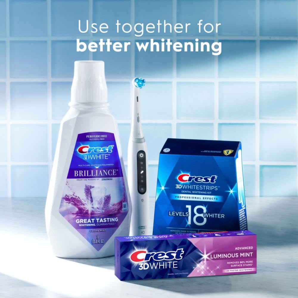 Crest® 3D White™ Intense Whitening Toothpaste, Luminous Mint 104g ยาสีฟันเครสท์ ฟันขาว