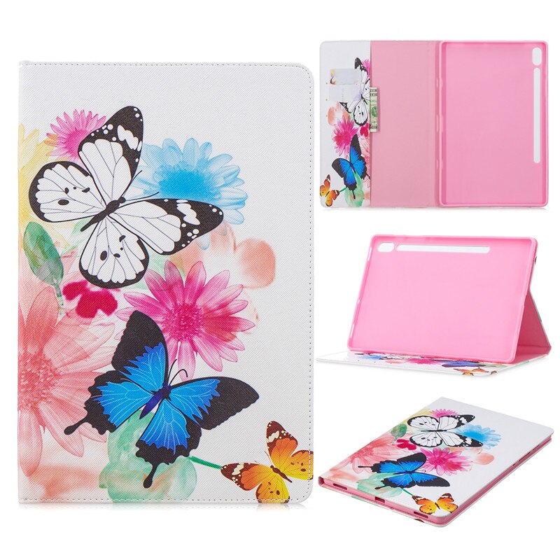 เคส Samsung Galaxy Tab S7 SM-T870 SM-T875 #เคสฝาพับสไตล์กระเป๋าสตางค์พิมพ์ลายสวยๆ Pattern Printing Magnetic Leather